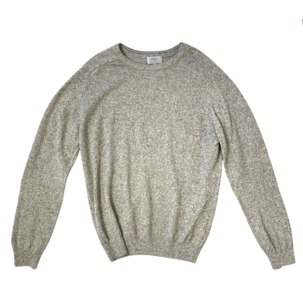 M&S 100% Lambswool Sweater Heather Gray Oversized Men’s XL